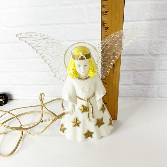 Vintage 1950 PARAMOUNT Plastic Lightup CHRISTMAS Angel Tree Topper Blowmold Rare - Picture 10 of 10